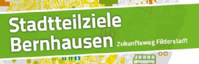 Auf dem Logo ist der Titel: Stadtteilziel Bernhausen zu lesen. Das Logo ist eine Verlinkung zur PDF-Datei Ziele Bernhausen