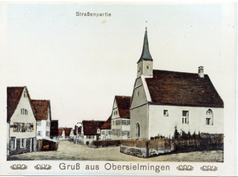 Foto Stadtarchiv Auf dem Bild ist ein altes Bild von der Kapelle in Sielmingen zu sehen